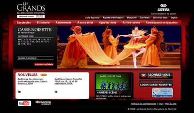 Cyber Génération : le site Web des Grands Ballets Canadiens de Montréal fait peau neuve
