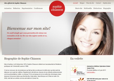 Vortex Solution signe le site officiel de Sophie Chiasson