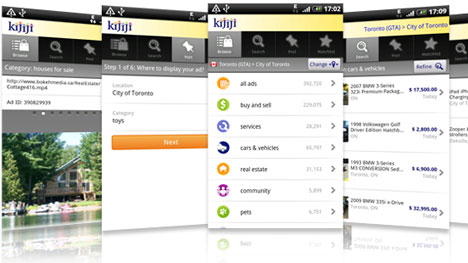 Kijiji sort une application  pour Android  