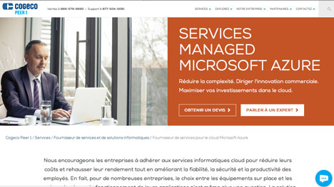 Cogeco Peer 1 ajoute des services Managed Microsoft Azure à ses services infonuagiques 