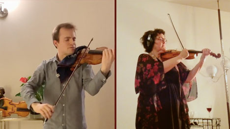 Les violons solos de l’OCM et de I Musici partagent un moment musical