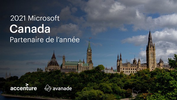 Accenture et Avanade reconnus comme Partenaire national Microsoft Canada de l’année 2021
