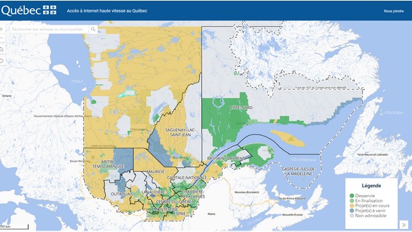 Québec lance une carte interactive présentant l’avancement de la desserte de l’Internet haute vitesse