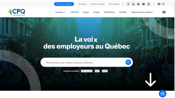 Vortex Solution réalise le nouveau site Web du Conseil du patronat du Québec